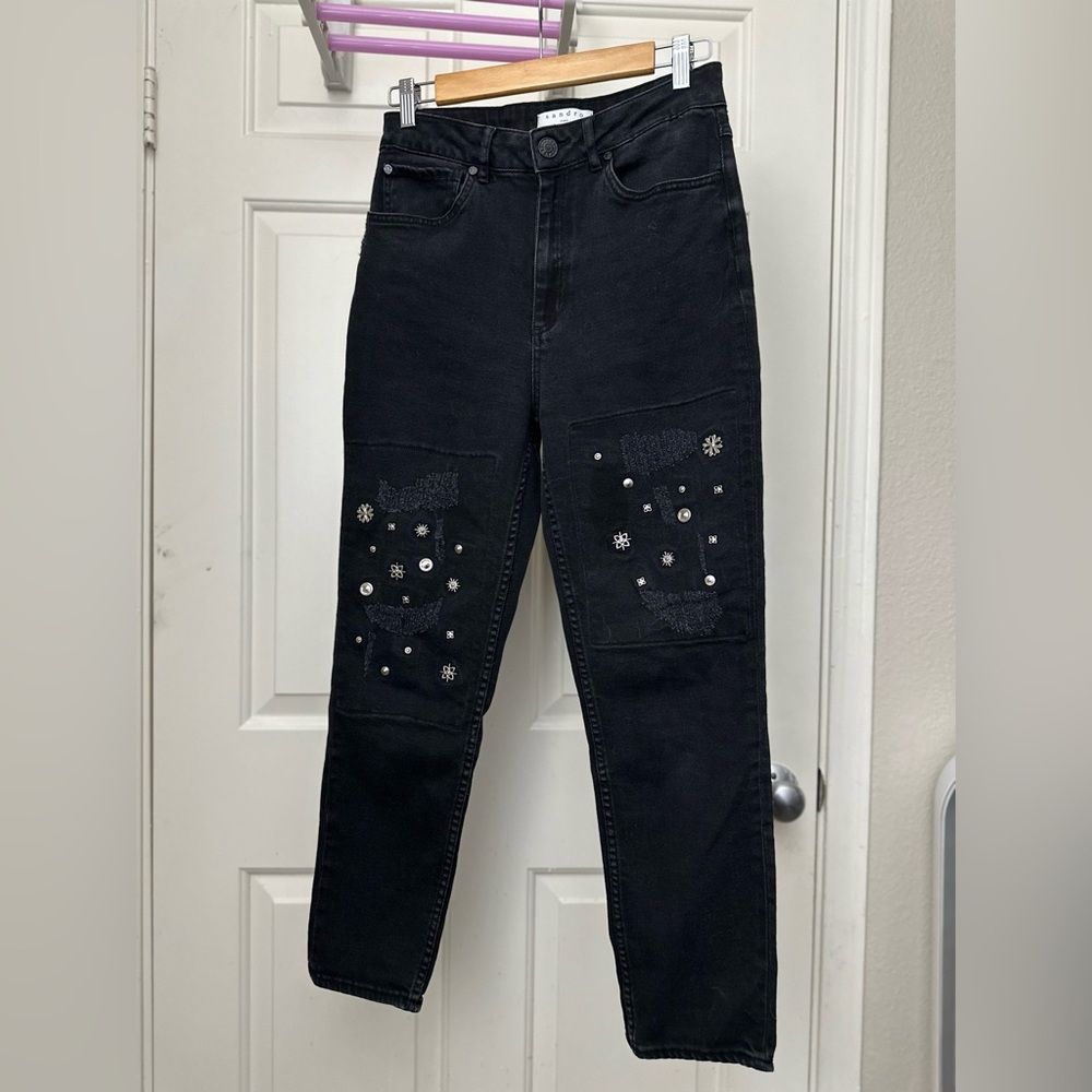 Sandro Paris Rudie Studded High Waisted Jeans - Picture 2 of 9